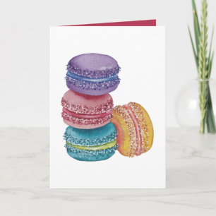 Tarjeta Macarones De Arcoiris Cuidados En Acuarela