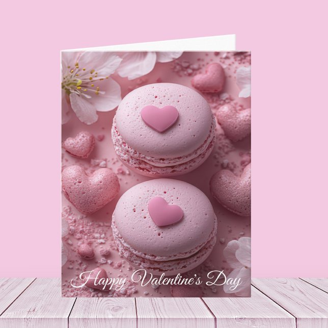 Tarjeta Macarones rosas con el saludo de San Valentín (Subido por el creador)