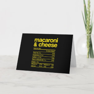 Tarjeta Macaroni y Cheese Nutrition Fact Thankending