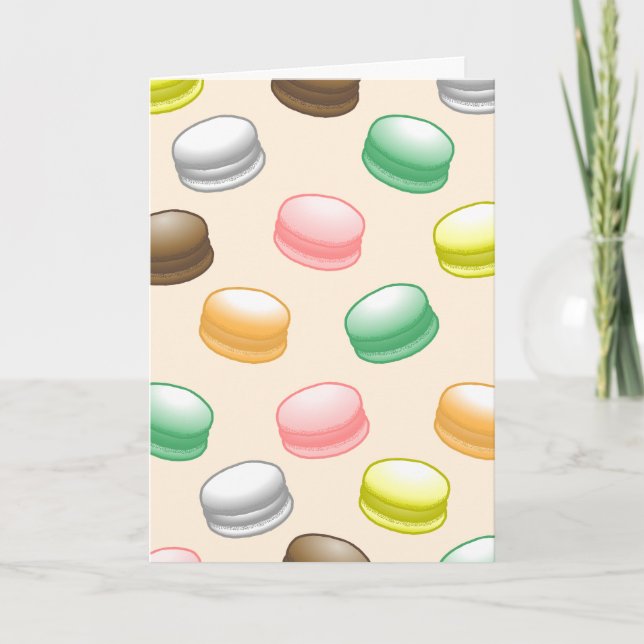 Tarjeta Macarons Dulces y Coloridos (Anverso)