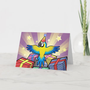 Tarjeta Macaw/loro del cumpleaños