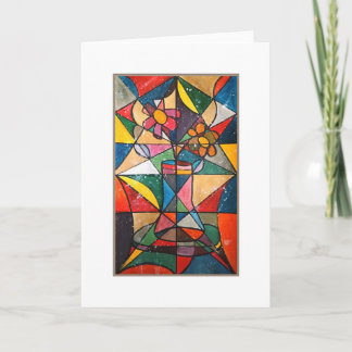 Tarjeta Maceta de vidrio emplomado Arte acrílico