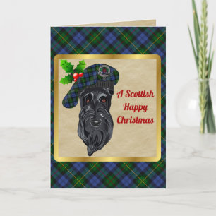 Tarjeta MacEwen/MacEwan Badge & Tartan Personalized Xmas