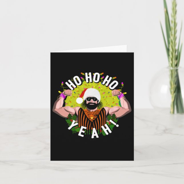 Tarjeta Macho Navidades Santa Cream De La Lucha De Cultivo (Anverso)