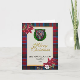 Tarjeta MacNaughton Scottish Clan Tartan & Crest