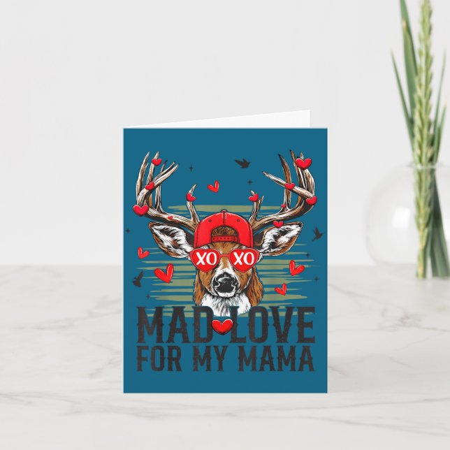 Tarjeta Mad Retro Love For My Mama Deer Hunting Happy Vale (Anverso)