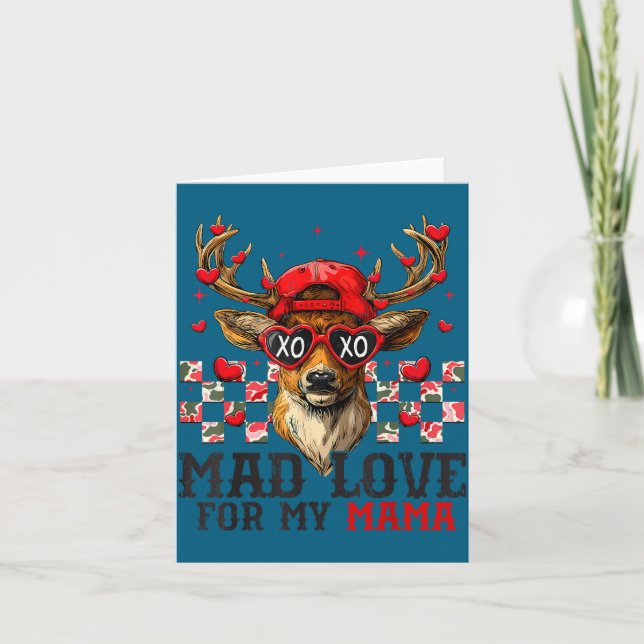 Tarjeta Mad Retro Love For My Mama Deer Hunting Happy Vale (Anverso)