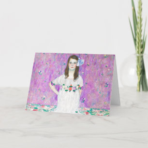 Tarjeta Mada Primavesi por Gustav Klimt pintando obras