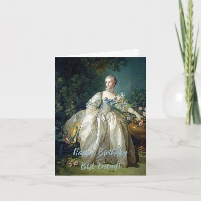 Tarjeta Madame Bergeret 1766 Feliz cumpleaños mejor amigo (Anverso)