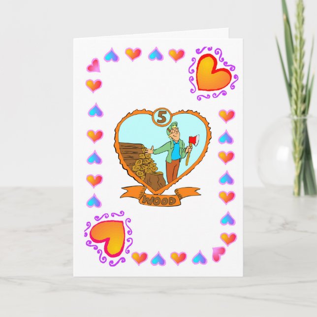 Tarjeta Madera del 5º Aniversario (Anverso)