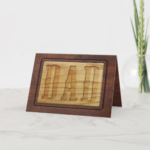 Tarjeta Madera esculpida DAD Faux Wooden Father's Day