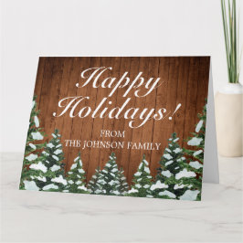 Tarjeta Madera nevada y vacaciones forestales rurales Salu