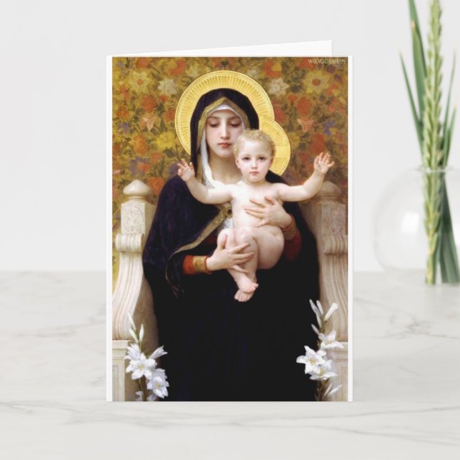 Tarjeta Madona con la pintura antigua de Bouguereau de los (Anverso)