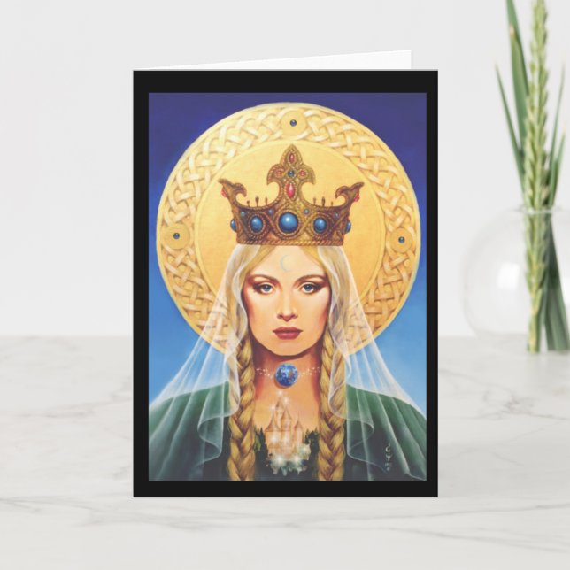 Tarjeta Madonna celta de Elizabeth Kyle. (Anverso)