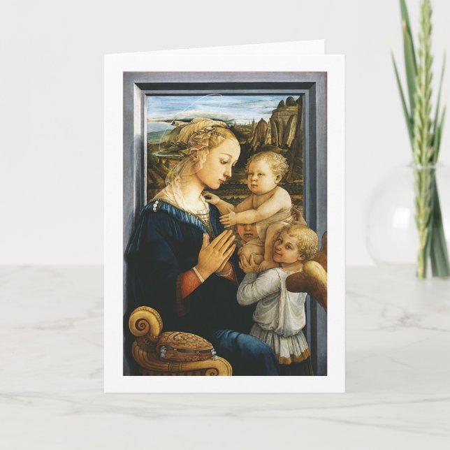 Tarjeta Madonna con niños y dos ángeles, Filippo Lippi (Anverso)
