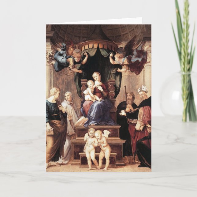 Tarjeta Madonna del Baldacchino - Raphael - c1506 (Anverso)
