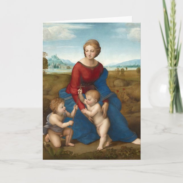 Tarjeta Madonna en el prado | Raphael (Anverso)