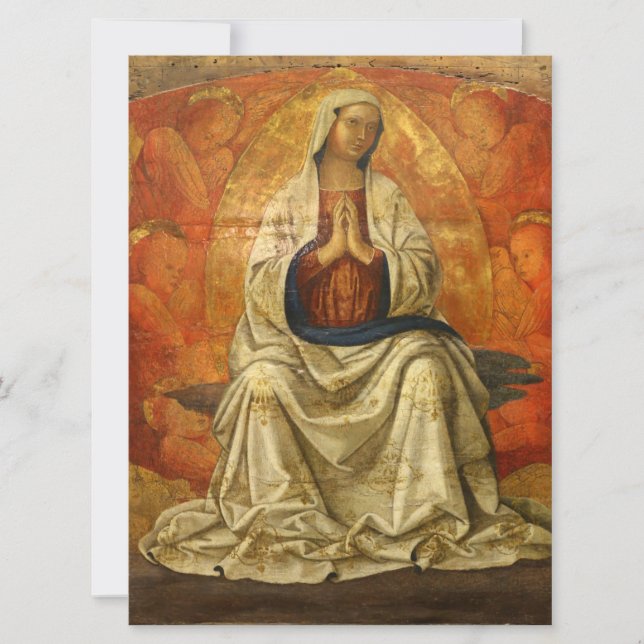 Tarjeta Madonna en Gloria (Virgen María Enstronada) (Anverso)