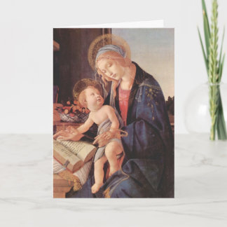 Tarjeta Madonna enseña al niño Jesús