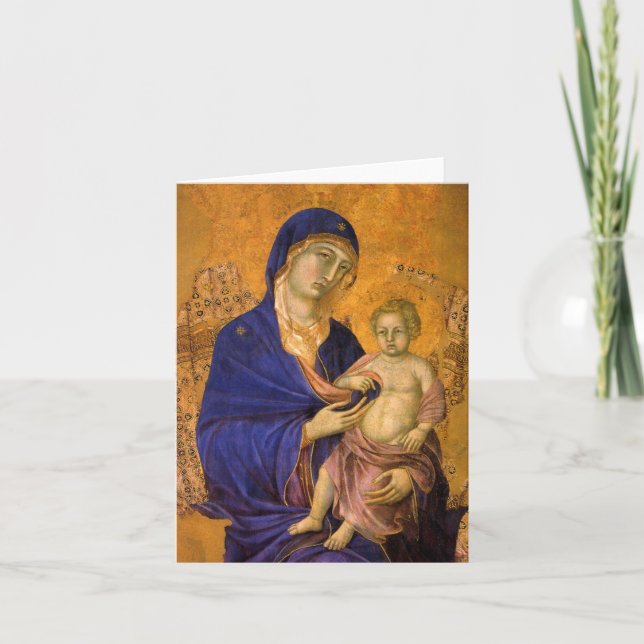 Tarjeta Madonna gótica y niño (Anverso)