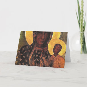 Tarjeta Madonna Negra Polonia Nuestra Señora De Czestochow