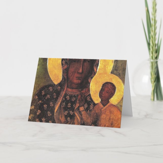 Tarjeta Madonna Negra Polonia Nuestra Señora De Czestochow (Anverso)