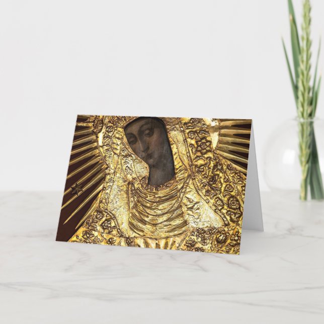 Tarjeta Madonna negra Polonia Nuestra Señora de la Gracia  (Anverso)