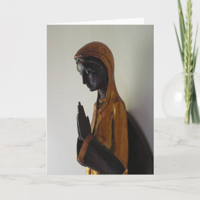 Tarjeta Madonna negra rezando (Anverso)