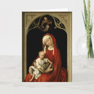 Tarjeta Madonna recibiendo corona angélica
