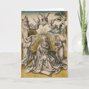 Tarjeta Madonna y ángeles en un paisaje el   c.1500