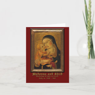 Tarjeta Madonna y arte renacentista del niño Sano di
