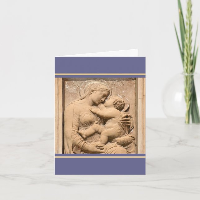Tarjeta Madonna y Navidades infantiles (Anverso)