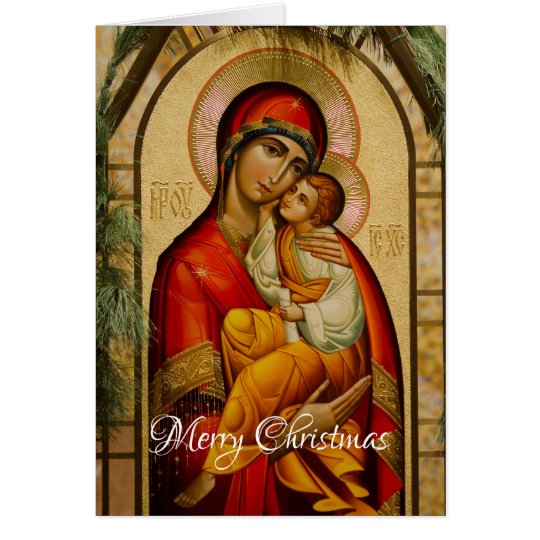 Tarjeta Madonna y niño