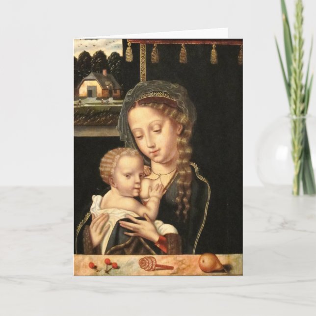Tarjeta Madonna y Niño amamantando (Anverso)