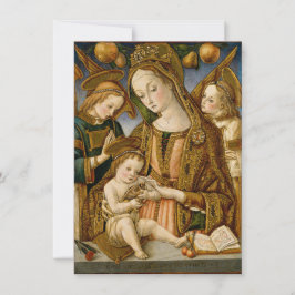 Tarjeta Madonna y niño con dos ángeles