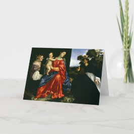 Tarjeta Madonna y niño con Sts Catherine y Dominic