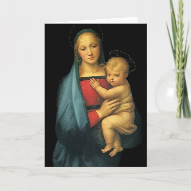 Tarjeta Madonna y niño, Madonna del Granduca, por Rafael (Anverso)