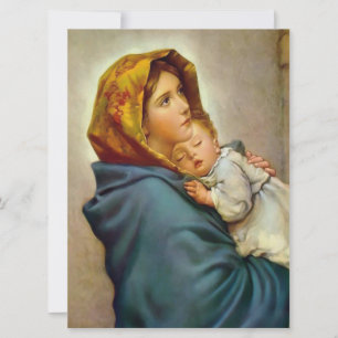 Tarjeta Madonna y Niño Roberto Ferruzzi Madonnina María