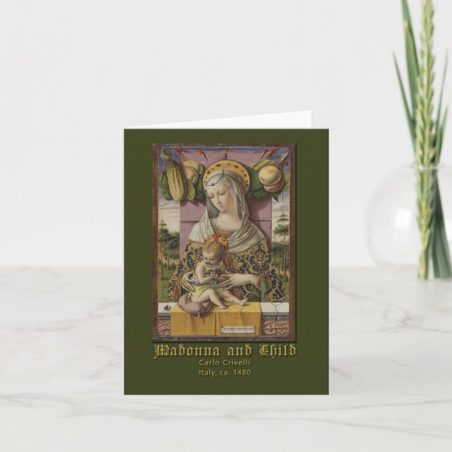 Tarjeta Madonna y saludo de Carlo Crivelli del niño (Anverso)
