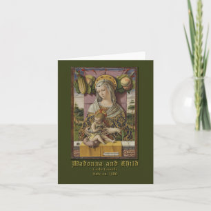Tarjeta Madonna y saludo de Carlo Crivelli del niño