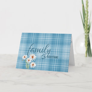 Tarjeta madrastra cumpleaños daisies en plaid