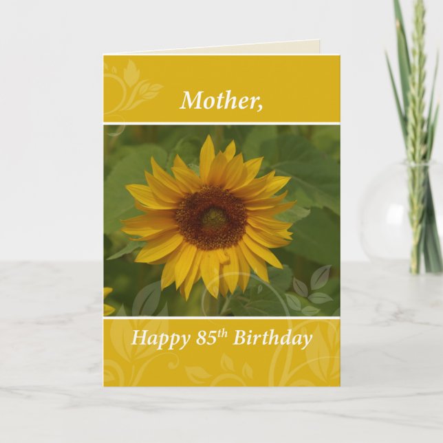 Tarjeta Madre 85.º girasol de cumpleaños (Anverso)