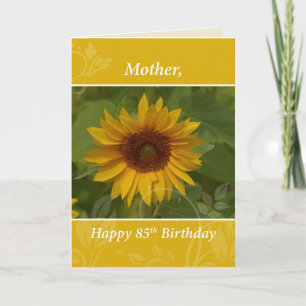 Tarjeta Madre 85.º girasol de cumpleaños