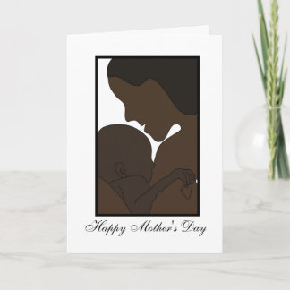 Tarjeta madre afroamericana con ilustracion de recién naci