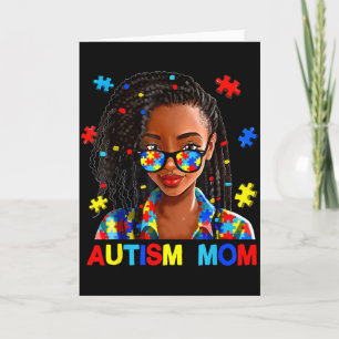 Tarjeta Madre afroamericana negra con autismo Afro Concien