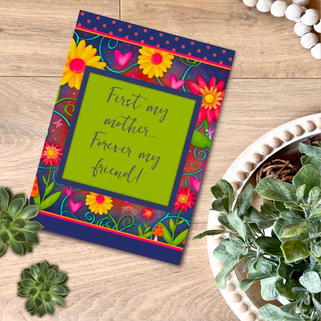 Tarjeta Madre amiga floral Bonito única Día de la Madre (Subido por el creador)