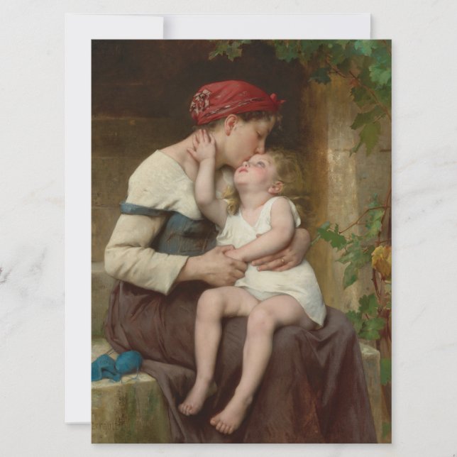 Tarjeta Madre amorosa con su hijo adorable (Perrault) (Anverso)