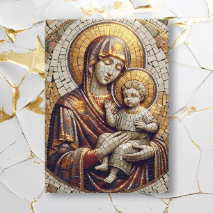 Tarjeta Madre Bendita María y Niño Jesús   Navidad