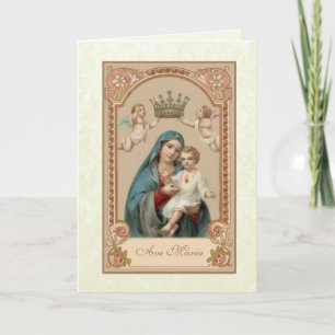 Tarjeta Madre bendita religiosa María Niño Jesús
