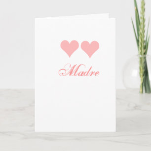 Tarjeta madre card with pink hearts